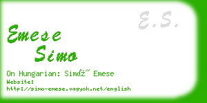 emese simo business card